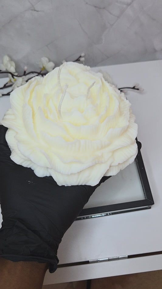 Très grande bougie pivoine décorative parfumée
